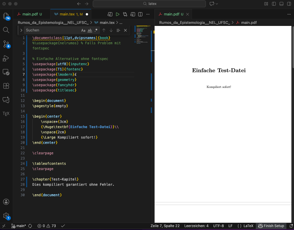LaTeX mit VS Code & GitHub auf dem Mac nutzen